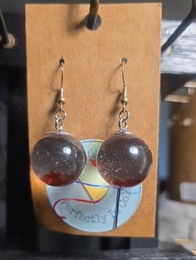 Handmade Brown Gradient Glass Orb Drop Earrings